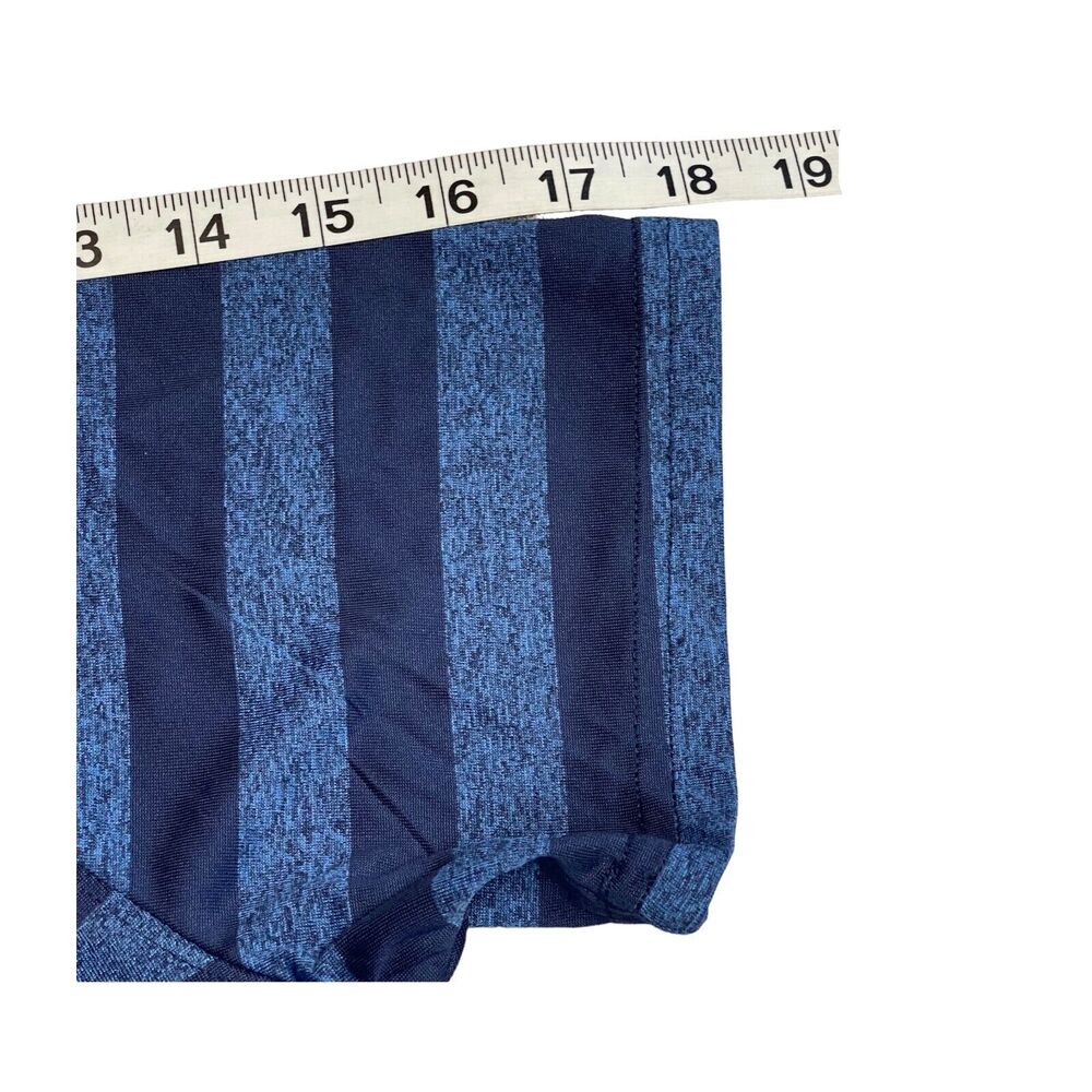 Old Navy Polo Shirt Men's Small Blue Black Striped 100% Polyester Active Golf - Picture 6 of 7
